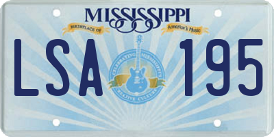 MS license plate LSA195
