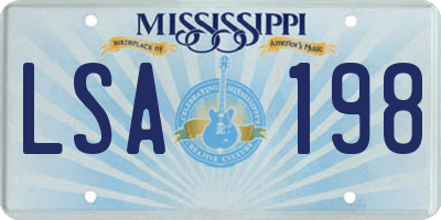 MS license plate LSA198