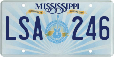 MS license plate LSA246