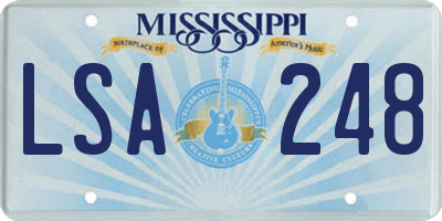 MS license plate LSA248