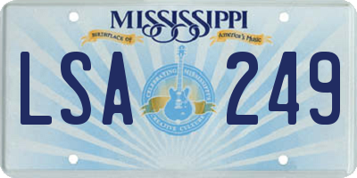 MS license plate LSA249