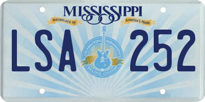 MS license plate LSA252