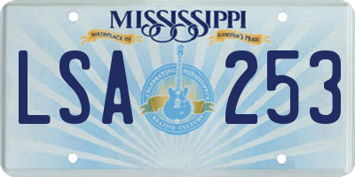 MS license plate LSA253