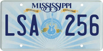 MS license plate LSA256