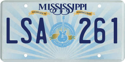 MS license plate LSA261