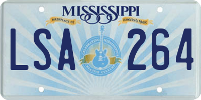 MS license plate LSA264