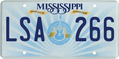 MS license plate LSA266