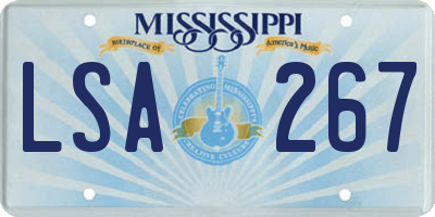 MS license plate LSA267