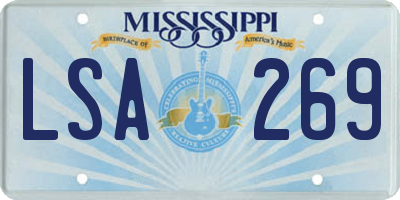MS license plate LSA269
