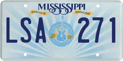 MS license plate LSA271