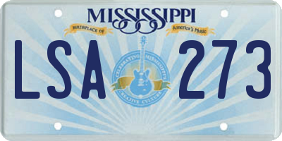 MS license plate LSA273