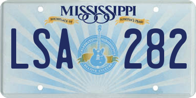 MS license plate LSA282