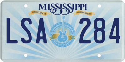 MS license plate LSA284