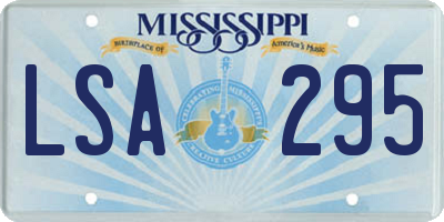 MS license plate LSA295