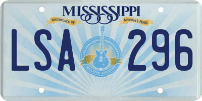 MS license plate LSA296