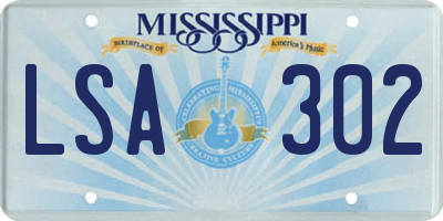MS license plate LSA302