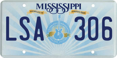 MS license plate LSA306
