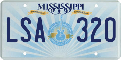 MS license plate LSA320