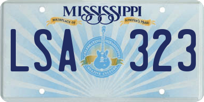 MS license plate LSA323