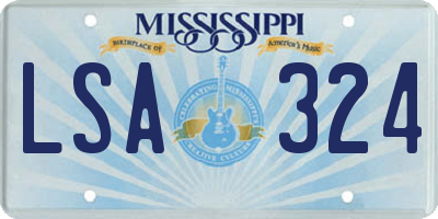 MS license plate LSA324