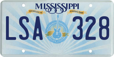 MS license plate LSA328