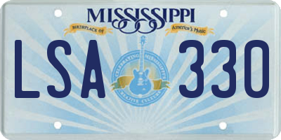 MS license plate LSA330