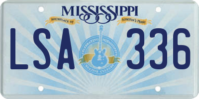 MS license plate LSA336