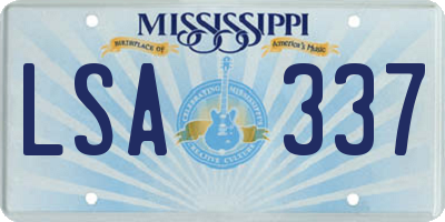 MS license plate LSA337