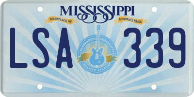 MS license plate LSA339