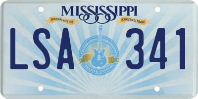 MS license plate LSA341
