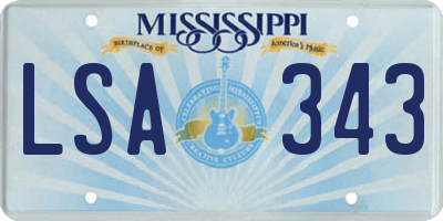 MS license plate LSA343