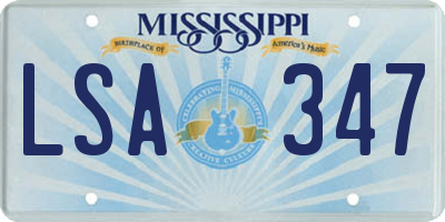 MS license plate LSA347