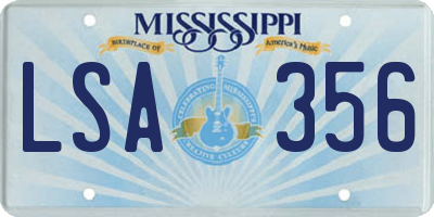 MS license plate LSA356
