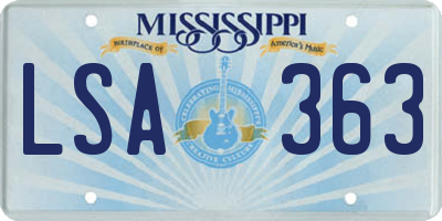 MS license plate LSA363