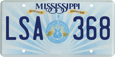 MS license plate LSA368