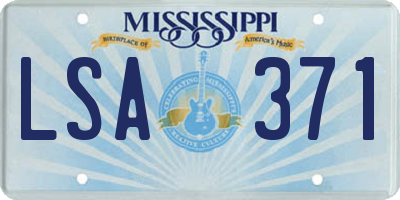 MS license plate LSA371