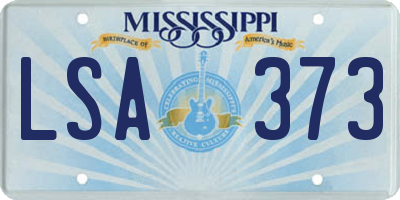 MS license plate LSA373
