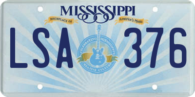 MS license plate LSA376