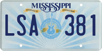 MS license plate LSA381