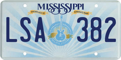 MS license plate LSA382