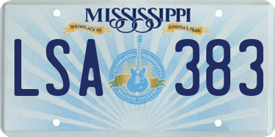 MS license plate LSA383