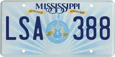 MS license plate LSA388