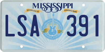 MS license plate LSA391