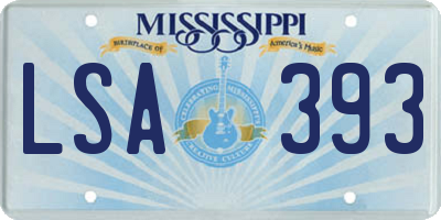 MS license plate LSA393