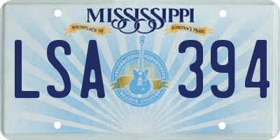 MS license plate LSA394