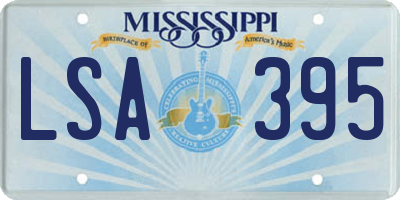 MS license plate LSA395