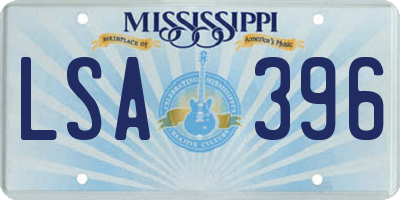 MS license plate LSA396