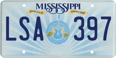 MS license plate LSA397