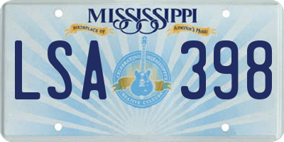MS license plate LSA398