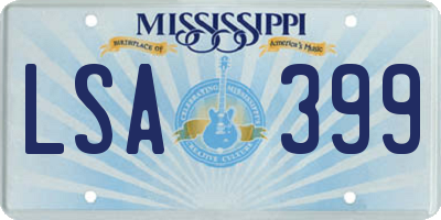 MS license plate LSA399